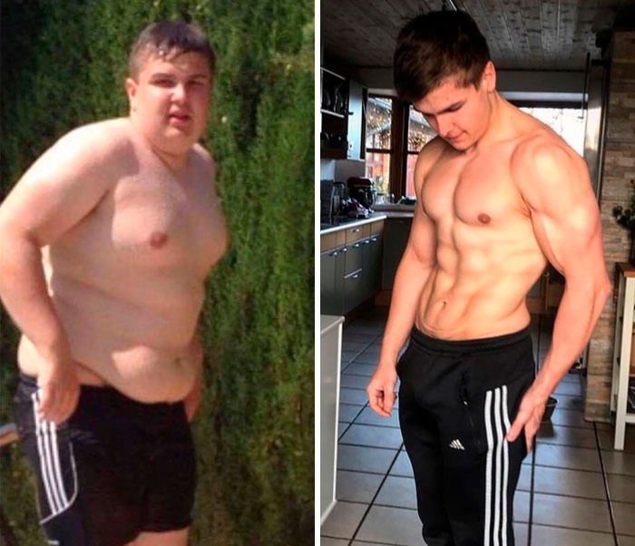weight loss then and now comparision image