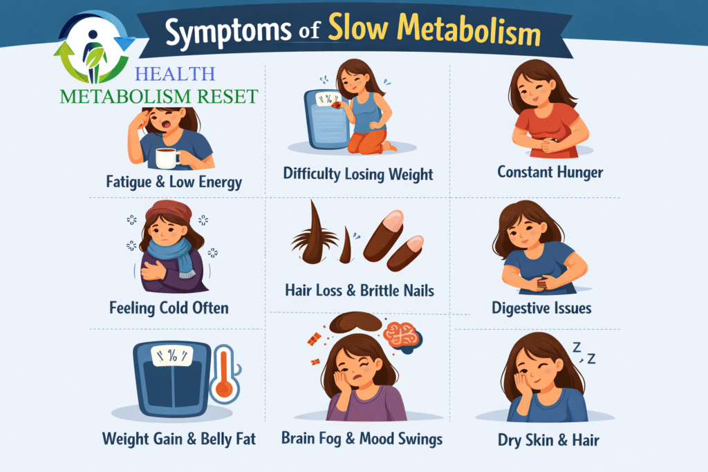 anabolism vs catabolism and that image show also types of metabolism with slow metabolism