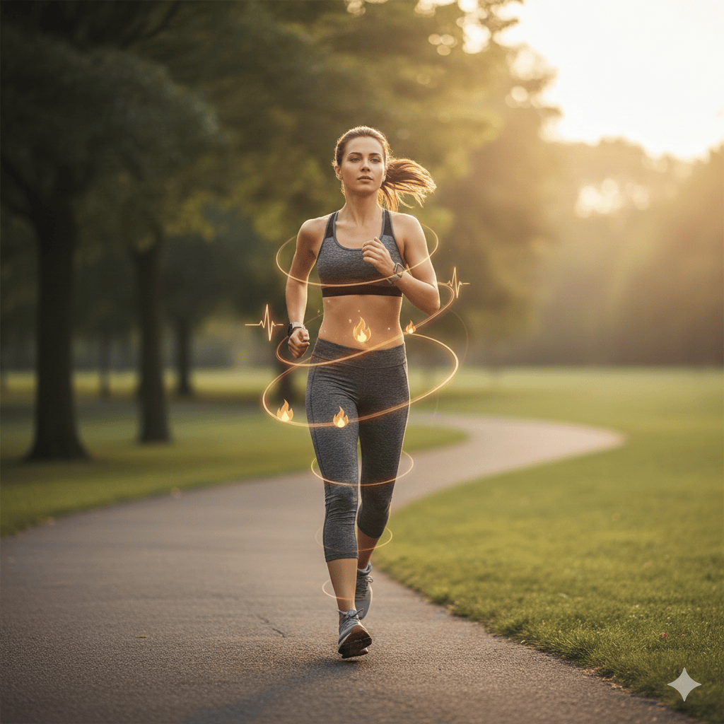 Is running good for weight loss? This image shows a girl running on a running track and this image was published by healthmetabolismreset