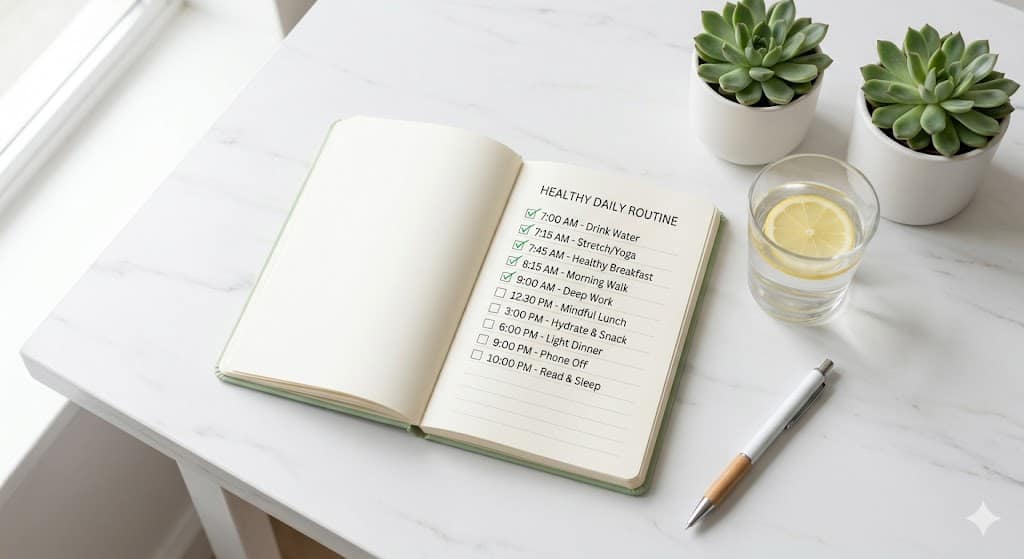 daily habits for a healthy lifestyle checklist for beginners