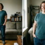 loose skin after weight loss — person examining body changes in mirror