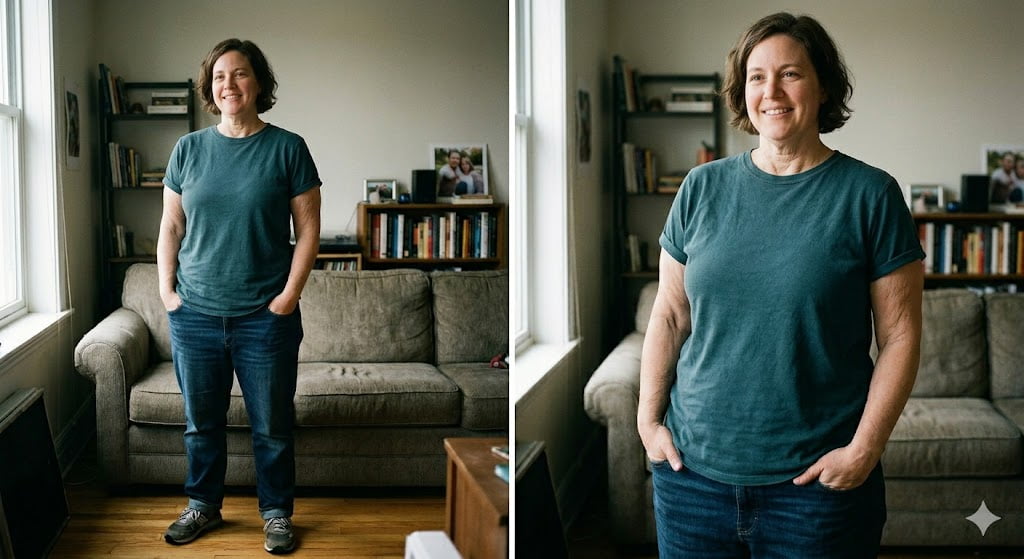 loose skin after weight loss — person examining body changes in mirror