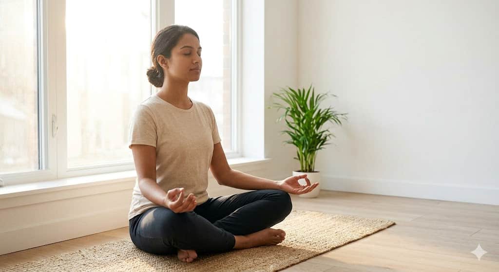 daily healthy routine — 5 minutes morning meditation for mental wellness