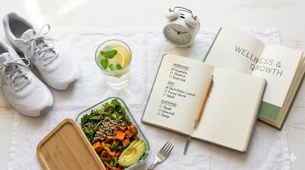 healthy lifestyle routine for beginners — full day routine essentials